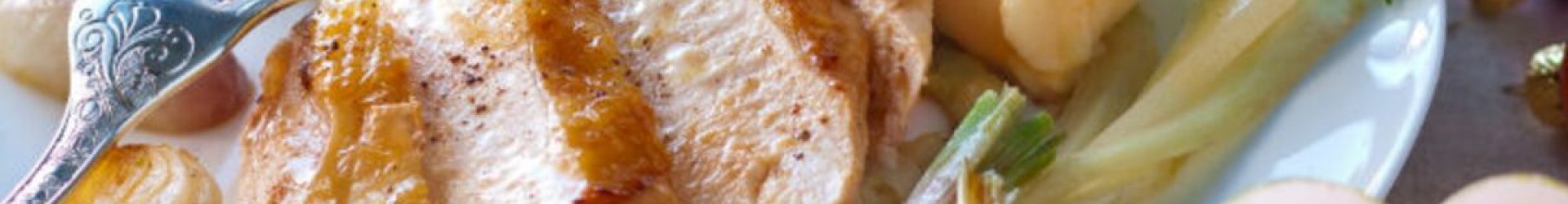 Tagliatelles de filet de dinde, gelée de pois gourmand, beurre de mandarine, Carottes et navets glac